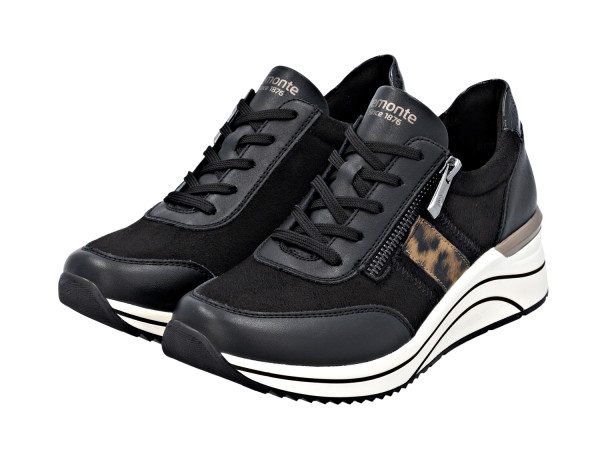 Remonte Damen Wedge schwarz/braun/RV