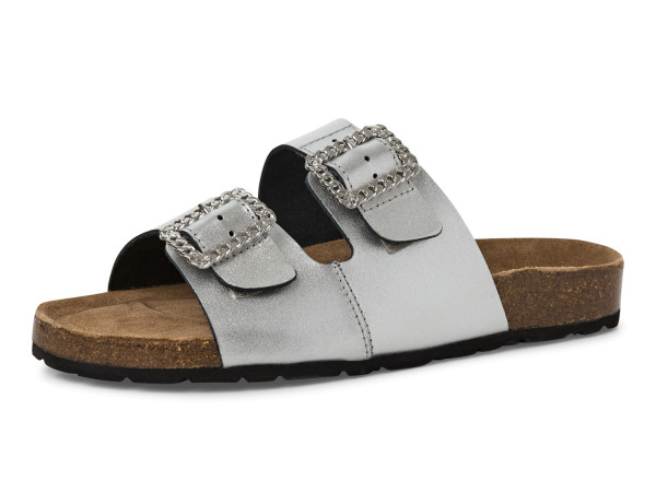 Marco Tozzi Damen Tieffußbett Pantolette silver