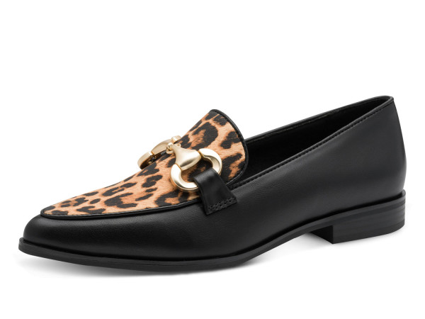 Marco Tozzi Damen Slipper black/leopard