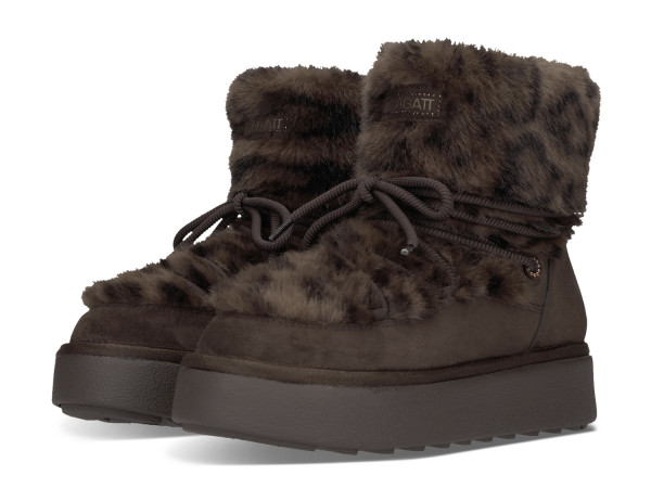 TT.BAGATT Damen Leder Stiefelette animal print/dark brown
