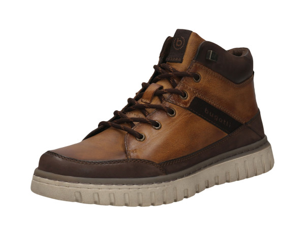 Bugatti Man Herren Leder Schnürstiefel cognac