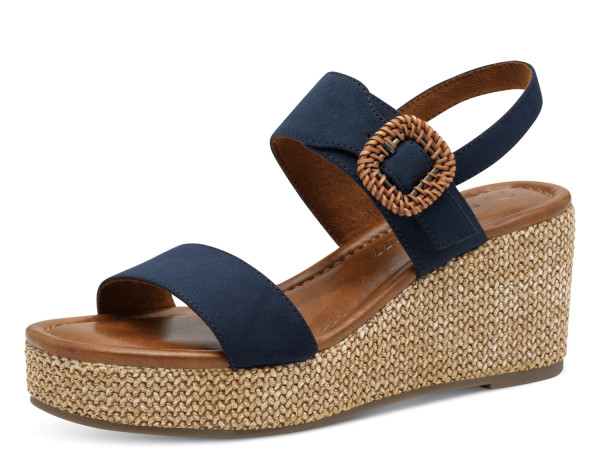 Marco Tozzi Damen Keilsandale navy