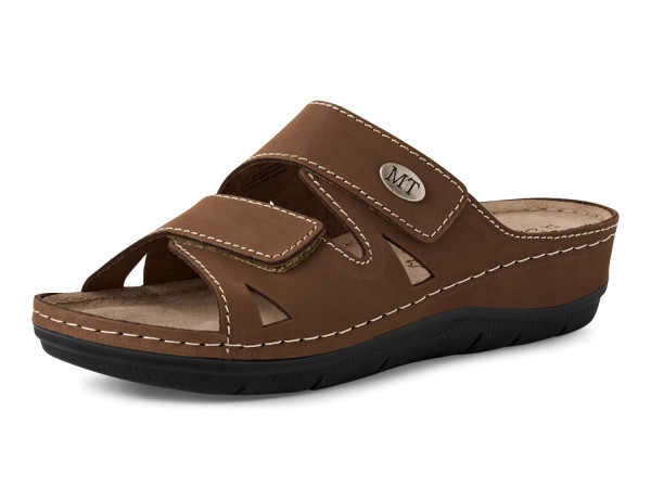Marco Tozzi Damen bequeme Pantolette taupe/klett