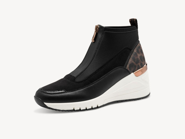 Marco Tozzi Damen Sneaker High Top schwarz/Wedge