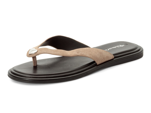 Tamaris Damen Zehentrenner Pantolette taupe