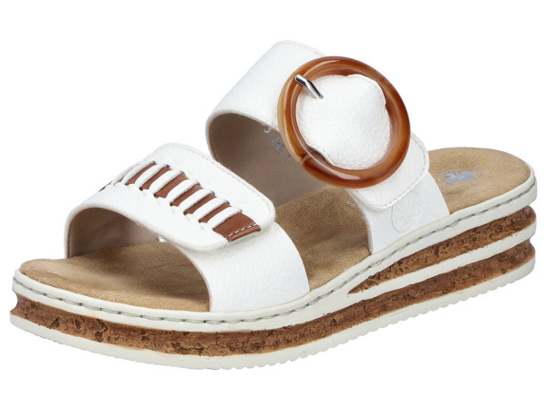 Rieker Damen Pantolette weiss