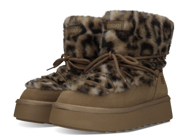 TT.BAGATT Damen Leder Stiefelette animal print/light brown