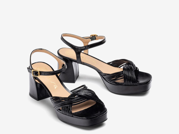 UNISA Damen Sandalette NATALI_VER black/patent