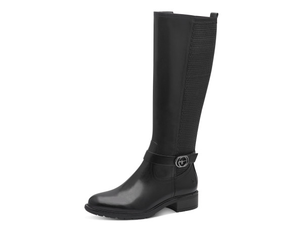 Tamaris Damen Schaftstiefel schwarz/Stretch