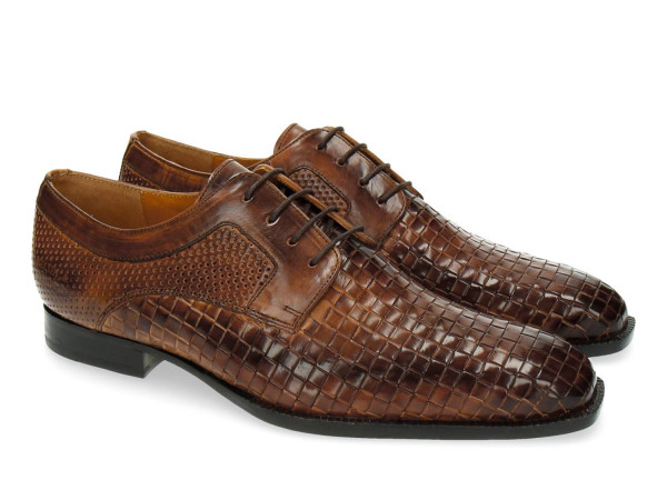 Melvin & Hamilton Herren Halbschuh Woody10 cognac/Flecht