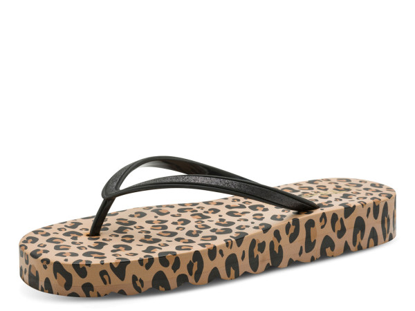 Tamaris Damen Zehentrenner Pantolette cognac/leo